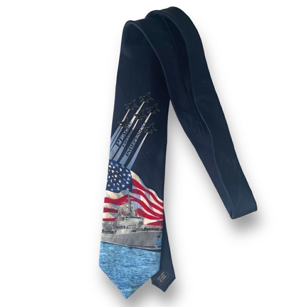 ‎American Lifestyle US Navy Graphic Silk Tie